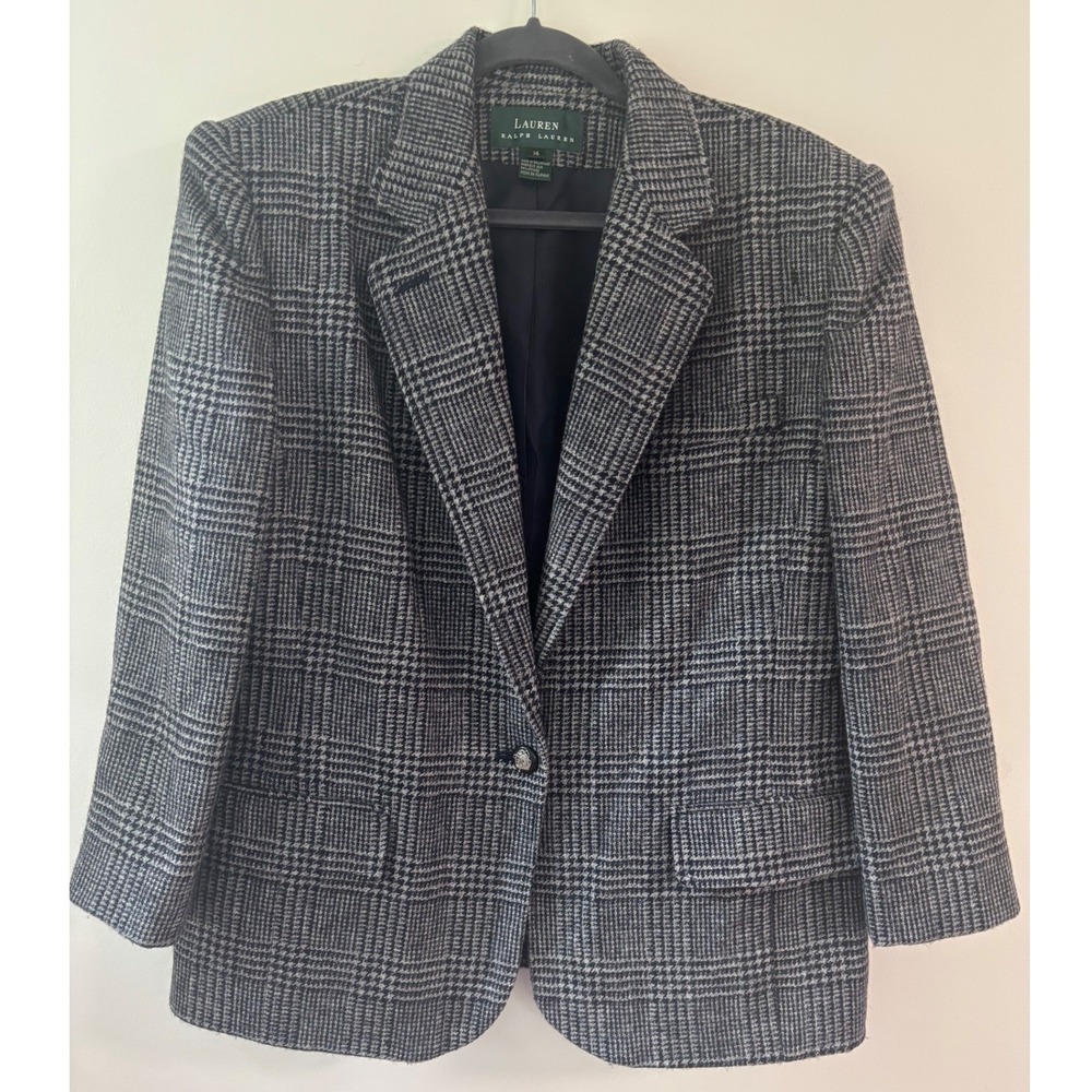 Vintage 90s Lauren Ralph Lauren Wool Blazer Sz 14 Quiet Luxury Dark Academia